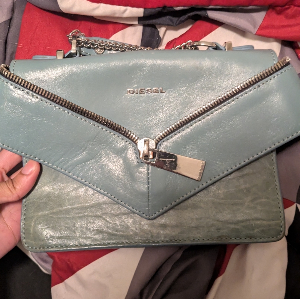 Diesel Women's Blue Leather Crossbody Bag